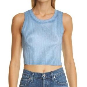 Cotton Citizen Ibiza crop tank top in aqua mix, size M